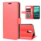 For Nokia 1.3 R64 Texture Single Horizontal Flip Protective Case with Holder & Card Slots & Wallet& Photo Frame(Red) - 1