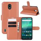 For Nokia 1.3 Litchi Texture Horizontal Flip Protective Case with Holder & Card Slots & Wallet(Brown) - 1