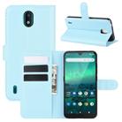 For Nokia 1.3 Litchi Texture Horizontal Flip Protective Case with Holder & Card Slots & Wallet(Blue) - 1