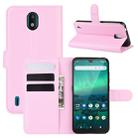 For Nokia 1.3 Litchi Texture Horizontal Flip Protective Case with Holder & Card Slots & Wallet(Pink) - 1