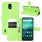 For Nokia 1.3 Litchi Texture Horizontal Flip Protective Case with Holder & Card Slots & Wallet(Green) - 1