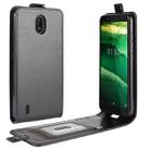 For Nokia C1 R64 Texture Single Vertical Flip Leather Protective Case with Card Slots & Photo Frame(Black) - 1