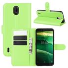 For Nokia C1 Litchi Texture Horizontal Flip Protective Case with Holder & Card Slots & Wallet(Green) - 1