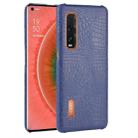 For Oppo Find X2 Pro Shockproof Crocodile Texture PC + PU Case(Blue) - 1