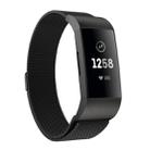 For Fitbit Charger 3 Metal Magnetic Metal Watch Band(Black) - 1