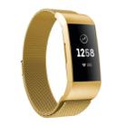 For Fitbit Charger 3 Metal Magnetic Metal Watch Band(Gold) - 1