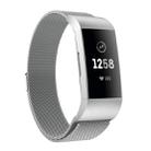 For Fitbit Charger 3 Metal Magnetic Metal Watch Band(Silver) - 1
