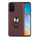 For Huawei P40 360 Rotary Multifunctional Stent PC+TPU Case with Magnetic Invisible Holder(Jujube Red) - 1