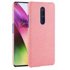 For OnePlus 8 Shockproof Crocodile Texture PC + PU Case(Pink) - 1