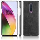 For OnePlus 8  Shockproof Litchi Texture PC + PU Case(Black) - 1
