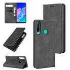 For Huawei P40 lite E Retro-skin Business Magnetic Suction Leather Case with Holder & Card Slots & Wallet(Black) - 1