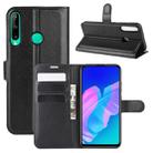 For Huawei P40 Lite E / Y7P Litchi Texture Horizontal Flip Protective Case with Holder & Card Slots & Wallet(Black) - 1