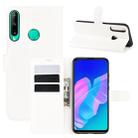 For Huawei P40 Lite E / Y7P Litchi Texture Horizontal Flip Protective Case with Holder & Card Slots & Wallet(White) - 1