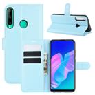 For Huawei P40 Lite E / Y7P Litchi Texture Horizontal Flip Protective Case with Holder & Card Slots & Wallet(Blue) - 1