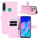 For Huawei P40 Lite E / Y7P Litchi Texture Horizontal Flip Protective Case with Holder & Card Slots & Wallet(Pink) - 1