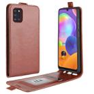 For Galaxy A31 R64 Texture Single Vertical Flip Leather Protective Case with Card Slots & Photo Frame(Brown) - 1