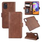 For Galaxy A31 Dual-side Magnetic Buckle Horizontal Flip Leather Case with Holder & Card Slots & Wallet(Brown) - 1