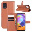 For Galaxy A31 Litchi Texture Horizontal Flip Protective Case with Holder & Card Slots & Wallet(Brown) - 1