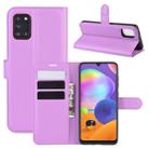 For Galaxy A31 Litchi Texture Horizontal Flip Protective Case with Holder & Card Slots & Wallet(Purple) - 1