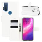 For Motorola One Hyper Litchi Texture Horizontal Flip Protective Case with Holder & Card Slots & Wallet(White) - 1