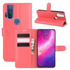 For Motorola One Hyper Litchi Texture Horizontal Flip Protective Case with Holder & Card Slots & Wallet(Red) - 1