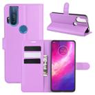 For Motorola One Hyper Litchi Texture Horizontal Flip Protective Case with Holder & Card Slots & Wallet(Purple) - 1