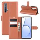 For OPPO Realme X50 5G Litchi Texture Horizontal Flip Protective Case with Holder & Card Slots & Wallet(Brown) - 1