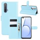 For OPPO Realme X50 5G Litchi Texture Horizontal Flip Protective Case with Holder & Card Slots & Wallet(Blue) - 1