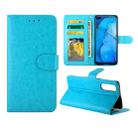 For OPPO Reno3 Pro Crazy Horse Texture Leather Horizontal Flip Protective Case with Holder & Card Slots & Wallet & Photo Frame(baby Blue) - 1