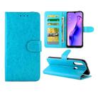 For OPPO A31/A8 Crazy Horse Texture Leather Horizontal Flip Protective Case with Holder & Card Slots & Wallet & Photo Frame(baby Blue) - 1