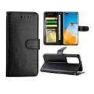 For Huawei P40 Pro Crazy Horse Texture Leather Horizontal Flip Protective Case with Holder & Card Slots & Wallet & Photo Frame(black) - 1
