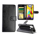 For Galaxy M31 Crazy Horse Texture Leather Horizontal Flip Protective Case with Holder & Card Slots & Wallet & Photo Frame(black) - 1