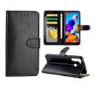 For Galaxy A21 Crazy Horse Texture Leather Horizontal Flip Protective Case with Holder & Card Slots & Wallet & Photo Frame(black) - 1