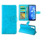 For OPPO A91/ F15(2020) Crazy Horse Texture Leather Horizontal Flip Protective Case with Holder & Card Slots & Wallet & Photo Frame(baby Blue) - 1