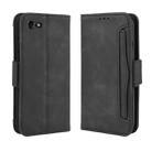 For iPhone SE 2022 / SE 2020 Wallet Style Skin Feel Calf Pattern Leather Case ，with Separate Card Slot(Black) - 1