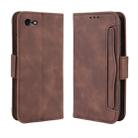 For iPhone SE 2022 / SE 2020 Wallet Style Skin Feel Calf Pattern Leather Case ，with Separate Card Slot(Brown) - 1