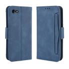 For iPhone SE 2022 / SE 2020 Wallet Style Skin Feel Calf Pattern Leather Case ，with Separate Card Slot(Blue) - 1