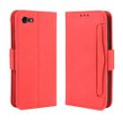 For iPhone SE 2022 / SE 2020 Wallet Style Skin Feel Calf Pattern Leather Case ，with Separate Card Slot(Red) - 1