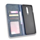 For OnePlus 8 Magnetic Buckle Retro Crazy Horse Texture Horizontal Flip Leather Case  , with Holder & Card Slots & Photo Frame(Blue) - 5