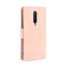 For OnePlus 8 Wallet Style Skin Feel Calf Pattern Leather Case with Separate Card Slot(Pink) - 4