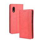 For Galaxy Xcover Pro Magnetic Buckle Retro Crazy Horse Texture Horizontal Flip Leather Case  , with Holder & Card Slots & Photo Frame(Red) - 1
