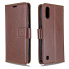 For Galaxy A01 Crazy Horse Texture Horizontal Flip Leather Case with Holder & Card Slots & Wallet & Photo Frame(brown) - 1