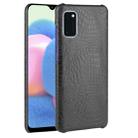 For Galaxy A41 Global Official Version Shockproof Crocodile Texture PC + PU Case(Black) - 1