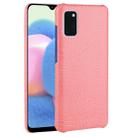 For Galaxy A41 Global Official Version Shockproof Crocodile Texture PC + PU Case(Pink) - 1