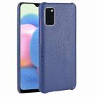 For Galaxy A41 Global Official Version Shockproof Crocodile Texture PC + PU Case(Blue) - 1