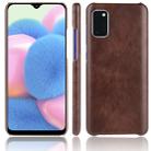 For Galaxy A41 Global Official Version Shockproof Litchi Texture PC + PU Case(Brown) - 1