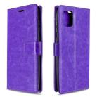 For Galaxy A81 Crazy Horse Texture Horizontal Flip Leather Case with Holder & Card Slots & Wallet & Photo Frame(purple) - 1