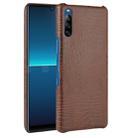 For Sony Xperia L4 Shockproof Crocodile Texture PC + PU Case(Brown) - 1