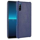 For Sony Xperia L4 Shockproof Crocodile Texture PC + PU Case(Blue) - 1