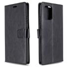 For Galaxy A91 Crazy Horse Texture Horizontal Flip Leather Case with Holder & Card Slots & Wallet & Photo Frame(black) - 1
